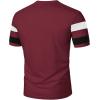 image:imageRoseSeek Mens Color Block Short Sleeve Tee Shirts Casual Crewneck T Shirt Trendy Summer TopsBurgundy