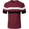 image:imageRoseSeek Mens Color Block Short Sleeve Tee Shirts Casual Crewneck T Shirt Trendy Summer TopsBurgundy