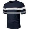 image:imageRoseSeek Mens Color Block Short Sleeve Tee Shirts Casual Crewneck T Shirt Trendy Summer TopsDark Blue