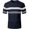 image:imageRoseSeek Mens Color Block Short Sleeve Tee Shirts Casual Crewneck T Shirt Trendy Summer TopsDark Blue