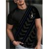 image:imageRoseSeek Mens Color Block Short Sleeve Tee Shirts Casual Crewneck T Shirt Trendy Summer TopsFlash Black