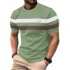 image:imageRoseSeek Mens Color Block Short Sleeve Tee Shirts Casual Crewneck T Shirt Trendy Summer TopsGreen