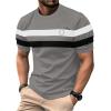 image:imageRoseSeek Mens Color Block Short Sleeve Tee Shirts Casual Crewneck T Shirt Trendy Summer TopsGrey