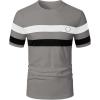 image:imageRoseSeek Mens Color Block Short Sleeve Tee Shirts Casual Crewneck T Shirt Trendy Summer TopsGrey