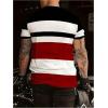 image:imageRoseSeek Mens Color Block Short Sleeve Tee Shirts Casual Crewneck T Shirt Trendy Summer TopsMix Black and Red