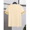 image:imageRoseSeek Mens Color Block Short Sleeve Tee Shirts Casual Crewneck T Shirt Trendy Summer TopsMulticolor Yellow
