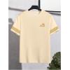 image:imageRoseSeek Mens Color Block Short Sleeve Tee Shirts Casual Crewneck T Shirt Trendy Summer TopsMulticolor Yellow