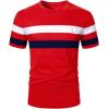 image:imageRoseSeek Mens Color Block Short Sleeve Tee Shirts Casual Crewneck T Shirt Trendy Summer TopsRed