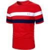 image:imageRoseSeek Mens Color Block Short Sleeve Tee Shirts Casual Crewneck T Shirt Trendy Summer TopsRed