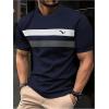 image:imageRoseSeek Mens Color Block Short Sleeve Tee Shirts Casual Crewneck T Shirt Trendy Summer TopsRoyal Blue