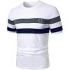image:imageRoseSeek Mens Color Block Short Sleeve Tee Shirts Casual Crewneck T Shirt Trendy Summer TopsWhite