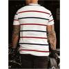 image:imageRoseSeek Mens Color Block Short Sleeve Tee Shirts Casual Crewneck T Shirt Trendy Summer TopsWhite and Red