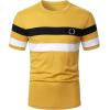 image:imageRoseSeek Mens Color Block Short Sleeve Tee Shirts Casual Crewneck T Shirt Trendy Summer TopsYellow
