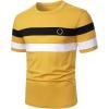image:imageRoseSeek Mens Color Block Short Sleeve Tee Shirts Casual Crewneck T Shirt Trendy Summer TopsYellow