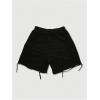 image:imageRoseSeek Mens Glitter Rhinestone Ripped Shorts Drawstring Waist Wide Leg Party Shorts with PocketsBlack