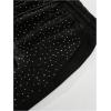 image:imageRoseSeek Mens Glitter Rhinestone Ripped Shorts Drawstring Waist Wide Leg Party Shorts with PocketsBlack