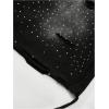 image:imageRoseSeek Mens Glitter Rhinestone Ripped Shorts Drawstring Waist Wide Leg Party Shorts with PocketsBlack