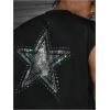image:imageRoseSeek Mens Glitter Rhinestone Shirt Star Tank Top Crewneck Cap Sleeve Vest Tops StreetwearBlack