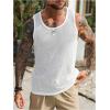 image:imageRoseSeek Mens Hollow Out Knit Tank Tops Crew Neck Sleeveless Tops Sports Streetwear Summer OutfitsWhite