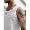 image:imageRoseSeek Mens Hollow Out Knit Tank Tops Crew Neck Sleeveless Tops Sports Streetwear Summer OutfitsWhite