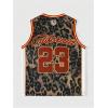 image:imageRoseSeek Mens Jersey Shirts Leopard Number Print Sleeveless Tank Tops Athletic Sports Basketball ShirtsBrown