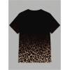 image:imageRoseSeek Mens Leopard Ombre Summer Tops Crew Neck Short Sleeve Graphic Tees Vintage T Shirt TrendyBrown and Black