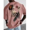image:imageRoseSeek Mens Letter Graphic Tees Crew Neck Short Sleeve T Shirts Casual StreetwearPink