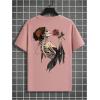 image:imageRoseSeek Mens Letter Graphic Tees Crew Neck Short Sleeve T Shirts Casual StreetwearPink
