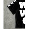 image:imageRoseSeek Mens Letter Graphic Tees Short Sleeve Crew Neck TShirts Tops Black Large