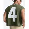 image:imageRoseSeek Mens Number Graphic Short Cap Sleeve Tank Tops Summer Crew Neck Baggy Workout Muscle TShirtsArmy Green