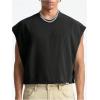 image:imageRoseSeek Mens Number Graphic Short Cap Sleeve Tank Tops Summer Crew Neck Baggy Workout Muscle TShirtsBlack