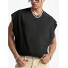 image:imageRoseSeek Mens Number Graphic Short Cap Sleeve Tank Tops Summer Crew Neck Baggy Workout Muscle TShirtsBlack