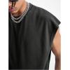 image:imageRoseSeek Mens Number Graphic Short Cap Sleeve Tank Tops Summer Crew Neck Baggy Workout Muscle TShirtsBlack