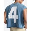 image:imageRoseSeek Mens Number Graphic Short Cap Sleeve Tank Tops Summer Crew Neck Baggy Workout Muscle TShirtsBlue