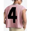 image:imageRoseSeek Mens Number Graphic Short Cap Sleeve Tank Tops Summer Crew Neck Baggy Workout Muscle TShirtsPink