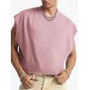 image:imageRoseSeek Mens Number Graphic Short Cap Sleeve Tank Tops Summer Crew Neck Baggy Workout Muscle TShirtsPink