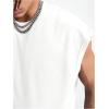 image:imageRoseSeek Mens Number Graphic Short Cap Sleeve Tank Tops Summer Crew Neck Baggy Workout Muscle TShirtsWhite