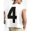 image:imageRoseSeek Mens Number Graphic Short Cap Sleeve Tank Tops Summer Crew Neck Baggy Workout Muscle TShirtsWhite
