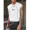 image:imageRoseSeek Mens Number Graphic Short Cap Sleeve Tank Tops Summer Crew Neck Baggy Workout Muscle TShirtsWhite Black