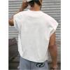 image:imageRoseSeek Mens Number Graphic Short Cap Sleeve Tank Tops Summer Crew Neck Baggy Workout Muscle TShirtsWhite Graphic