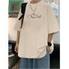 image:imageRoseSeek Mens Oversized Graphic Tees Half Sleeve Drop Shoulder Summer Casual T ShirtApricot