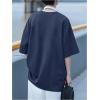 image:imageRoseSeek Mens Oversized Graphic Tees Half Sleeve Drop Shoulder Summer Casual T ShirtDark Blue