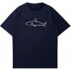 image:imageRoseSeek Mens Oversized Graphic Tees Half Sleeve Drop Shoulder Summer Casual T ShirtDark Blue