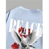 image:imageRoseSeek Mens Oversized T Shirt Short Sleeve Crew Neck Graphic Tees Drop Shoulder Summer Tops StreetwearDusty Blue