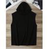 image:imageRoseSeek Mens Plus Size Hooded Tank Tops Sleeveless Drawstring Tank Hoodies Workout Gym Muscle T ShirtBlack