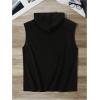 image:imageRoseSeek Mens Plus Size Hooded Tank Tops Sleeveless Drawstring Tank Hoodies Workout Gym Muscle T ShirtBlack