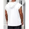 image:imageRoseSeek Mens Plus Size Hooded Tank Tops Sleeveless Drawstring Tank Hoodies Workout Gym Muscle T ShirtWhite