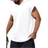 image:imageRoseSeek Mens Plus Size Hooded Tank Tops Sleeveless Drawstring Tank Hoodies Workout Gym Muscle T ShirtWhite
