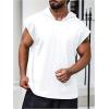 image:imageRoseSeek Mens Plus Size Hooded Tank Tops Sleeveless Drawstring Tank Hoodies Workout Gym Muscle T ShirtWhite