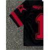 image:imageRoseSeek Mens Retro Button Down Jersey Shirts Number Graphic Collared Baseball Shirt Short Sleeve StreetwearBlack and Red
